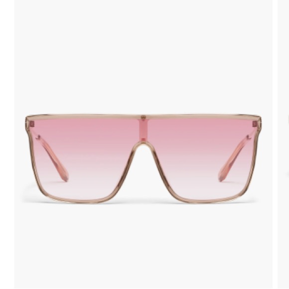 New! Quay Nightfall Adorned Pink Gradient Shield Sunglasses -1 Tiny Scratch
